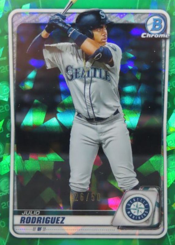 Julio Rodriguez 2020 Bowman Draft Sapphire Edition #BD-188 Chrome - Green /50 PSA 8