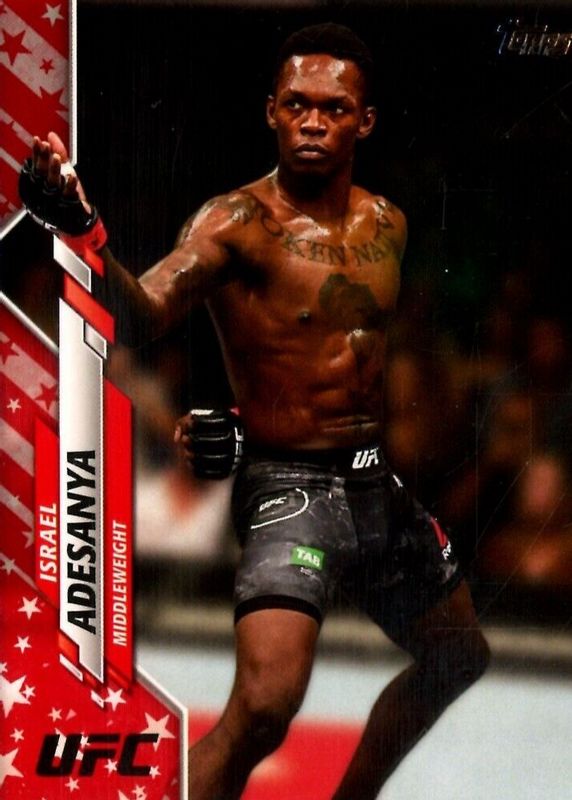 Israel Adesanya 2020 Topps UFC #75 Independence Day /76 PSA 10