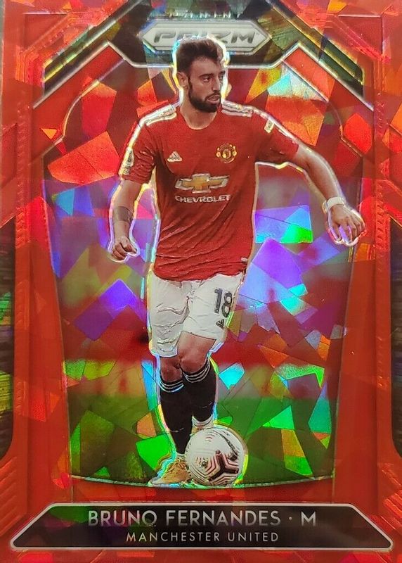 Bruno Fernandes 2020 Prizm Premier League #12 Red Ice RAW