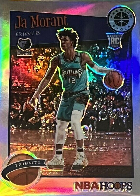 Ja Morant 2019 Hoops Premium Stock #259 Tribute - Silver Rookie RAW