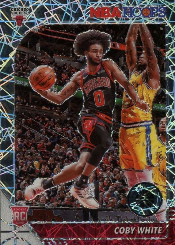 Coby White 2019 Hoops Premium Stock #204 Silver Laser Rookie RAW