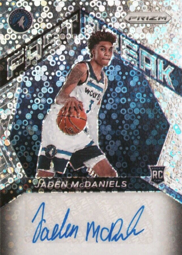 Jaden McDaniels 2020 Prizm #FR-JMD Fast Break Rookie Autographs