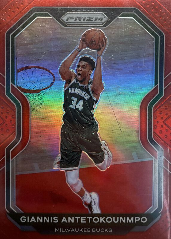 Giannis Antetokounmpo 2020 Prizm #111 Red /299 PSA 10