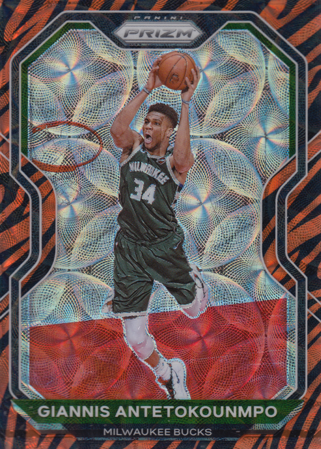 Giannis Antetokounmpo 2020 Prizm #111 Choice Tiger Stripe /(SSP
