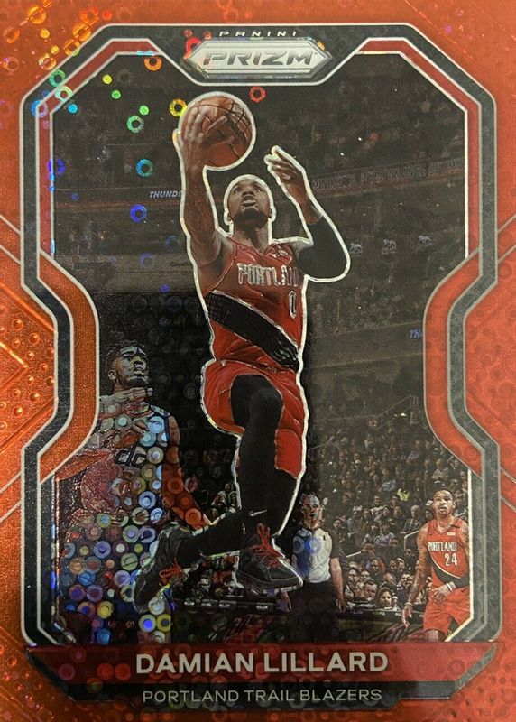 Damian Lillard 2020 Prizm #173 Fast Break Red /125 RAW