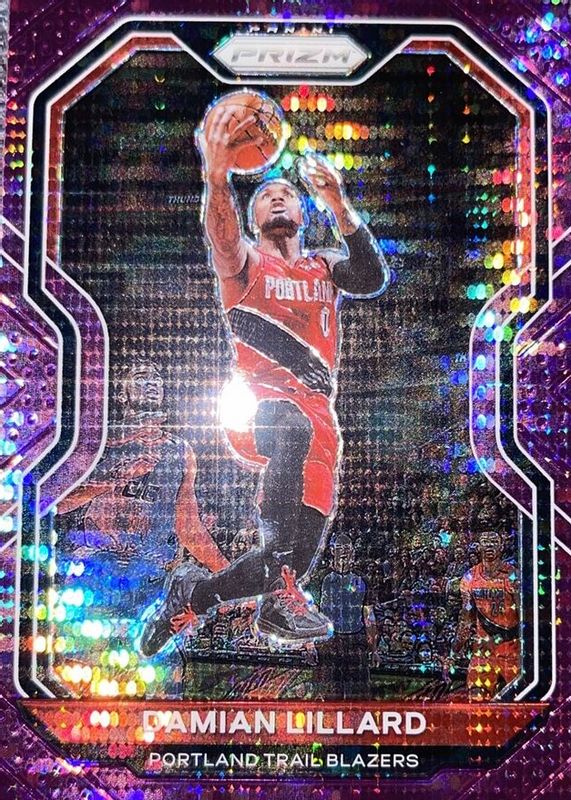 Damian Lillard 2020 Prizm #173 Purple Pulsar /35 RAW