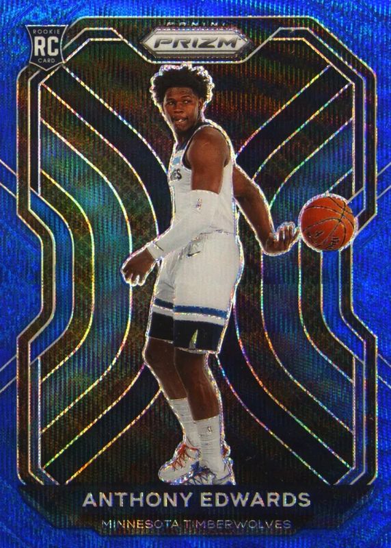 Anthony Edwards 2020 Prizm #258 Tmall Blue Wave Rookie PSA 9