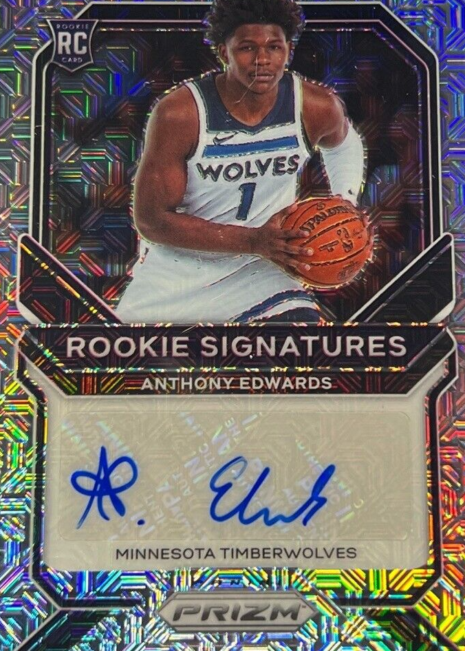 Anthony Edwards 2020 Prizm #RS-AEW Rookie Signatures - Mojo /25