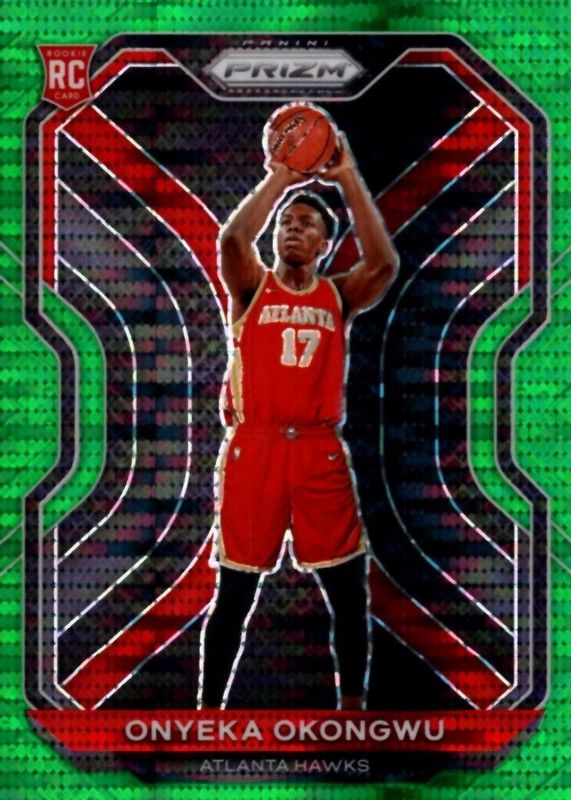 Onyeka Okongwu 2020 Prizm #260 Green Pulsar /25 Rookie PSA 9