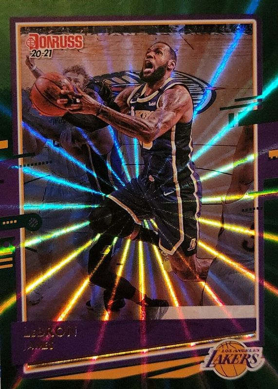 LeBron James 2020 Donruss #12 Green Laser PSA 10