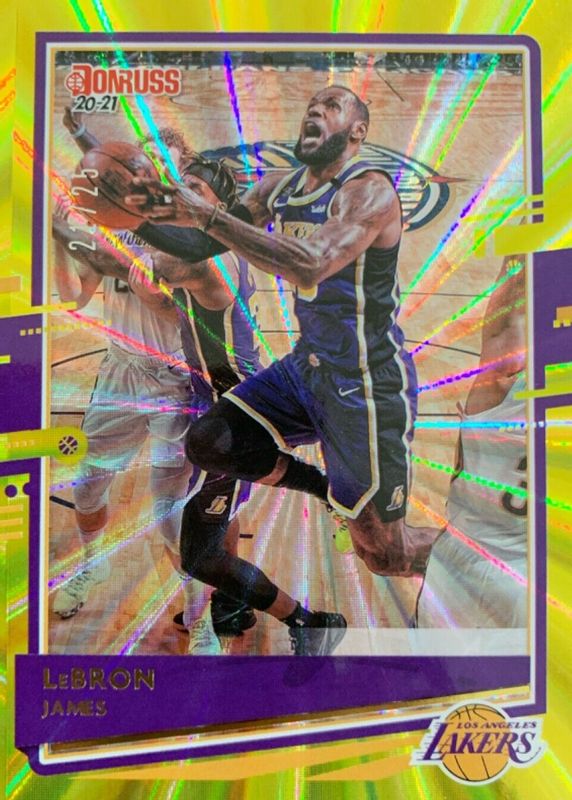 LeBron James 2020 Donruss #12 Yellow Laser /25 PSA 10