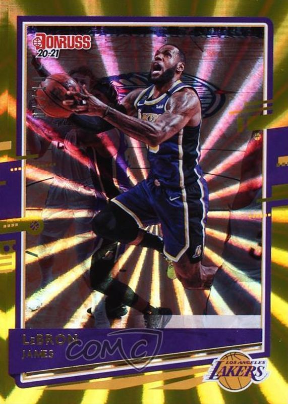 LeBron James 2020 Donruss #12 Gold Laser /10 PSA 10