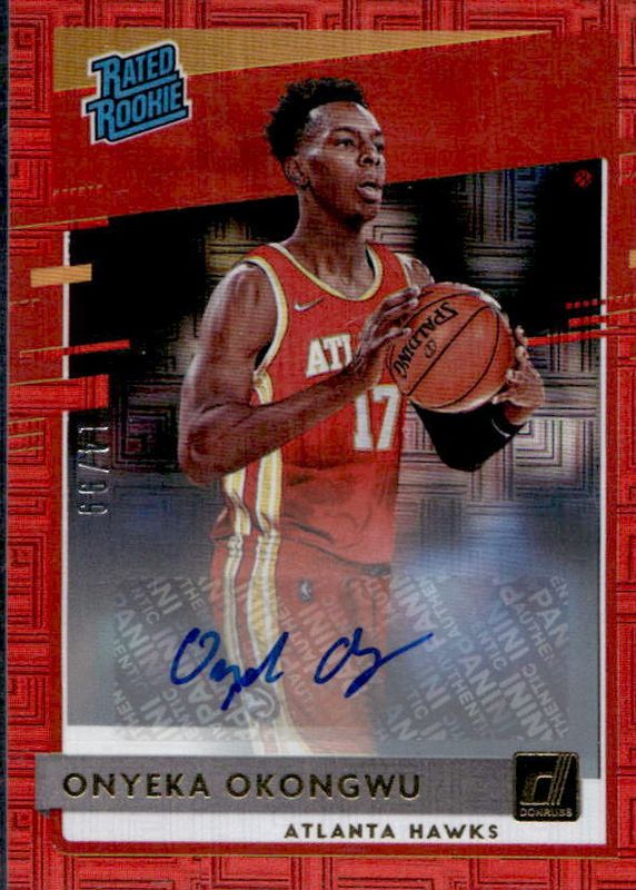 Onyeka Okongwu 2020 Donruss #228 Rated Rookie Signatures - Choice Red /99 PSA 10