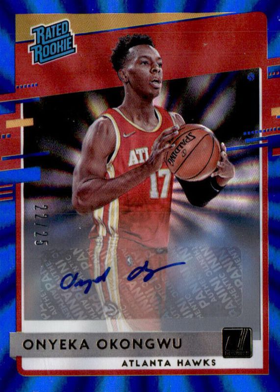 Onyeka Okongwu 2020 Donruss #228 Rated Rookie Signatures - Holo Blue Laser /25 PSA 10