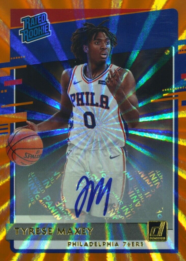 Tyrese Maxey 2020 Donruss #211 Rated Rookie Signatures - Holo