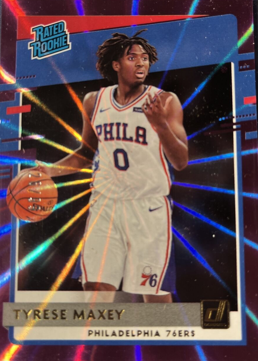 Tyrese Maxey 2020 Donruss #211 Purple Laser /99 Price Guide