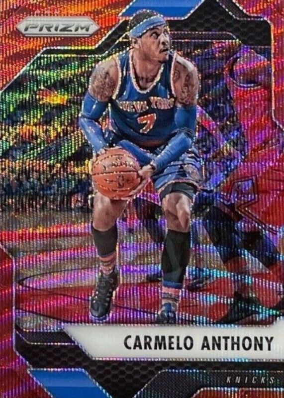 Carmelo Anthony 2016 Prizm #121 Ruby Wave PSA 9