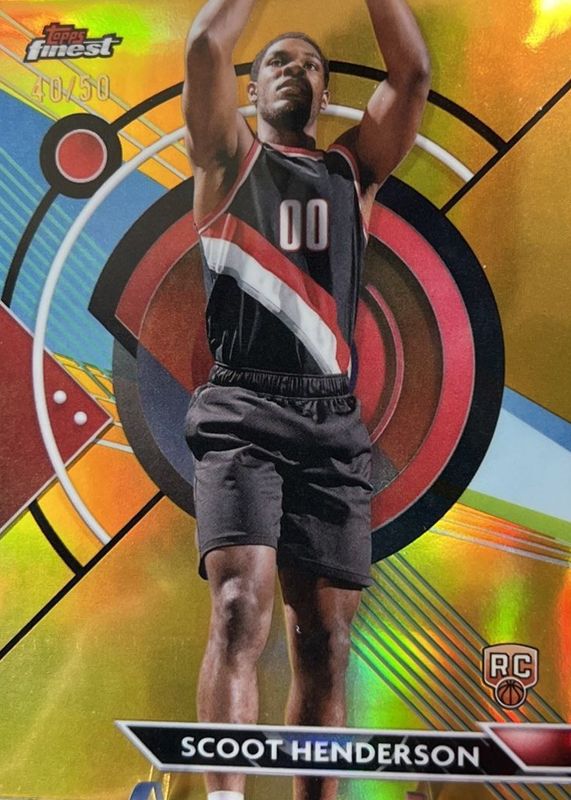 Scoot Henderson 2023 Topps Finest #77 Common - Gold Refractor /50 Rookie RAW
