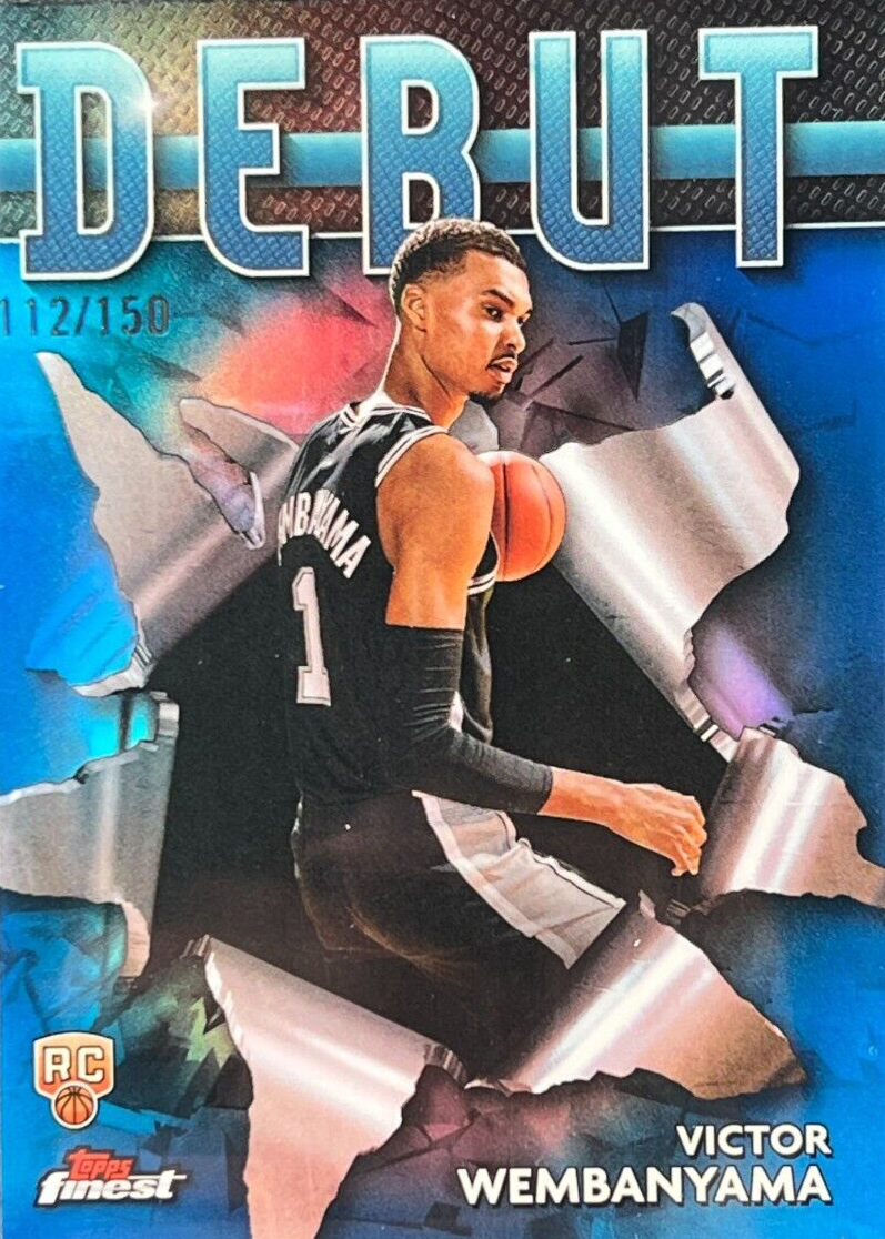 Victor Wembanyama 2023 Topps Finest #D-1 Debut - Blue Refractor