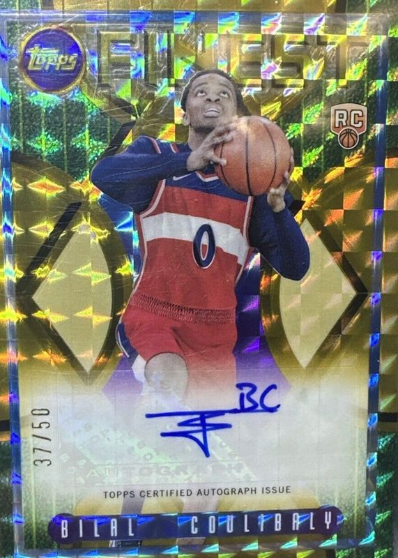 Bilal Coulibaly 2023 Topps Finest #FLA-BCO Flashback Autographs - Gold Geometric Refractor /50 Rookie RAW