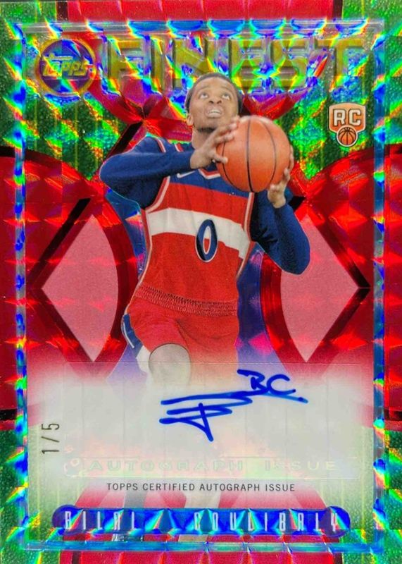 Bilal Coulibaly 2023 Topps Finest #FLA-BCO Flashback Autographs - Red Geometric Refractor /5 Rookie RAW