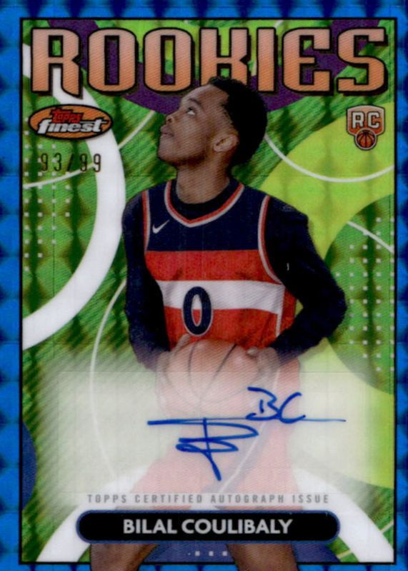 Bilal Coulibaly 2023 Topps Finest #RFA-BCO Rookie Finest Autographs - Blue Geometric Refractor /99 RAW