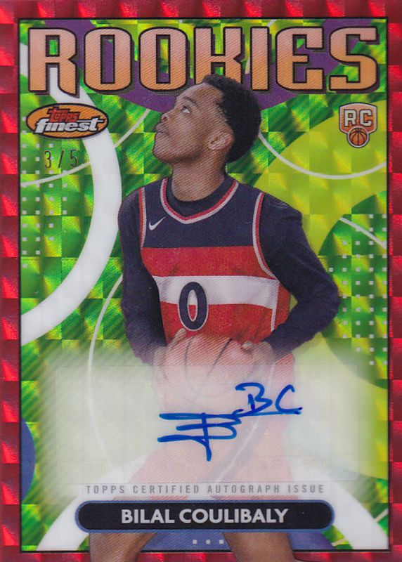 Bilal Coulibaly 2023 Topps Finest #RFA-BCO Rookie Finest Autographs - Red Geometric Refractor /5 RAW