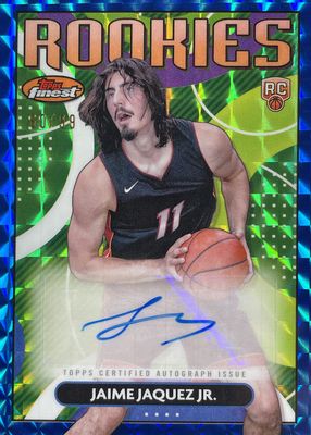 2023 Topps Finest #RFA-JJ Rookie Finest Autographs - Blue Geometric Refractor /99