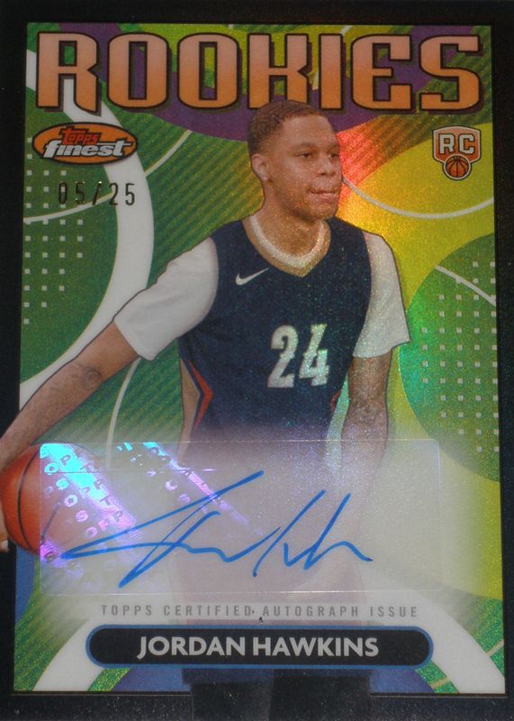 Jordan Hawkins 2023 Topps Finest #RFA-JHA Rookie Finest Autographs - Black Refractor /25 RAW