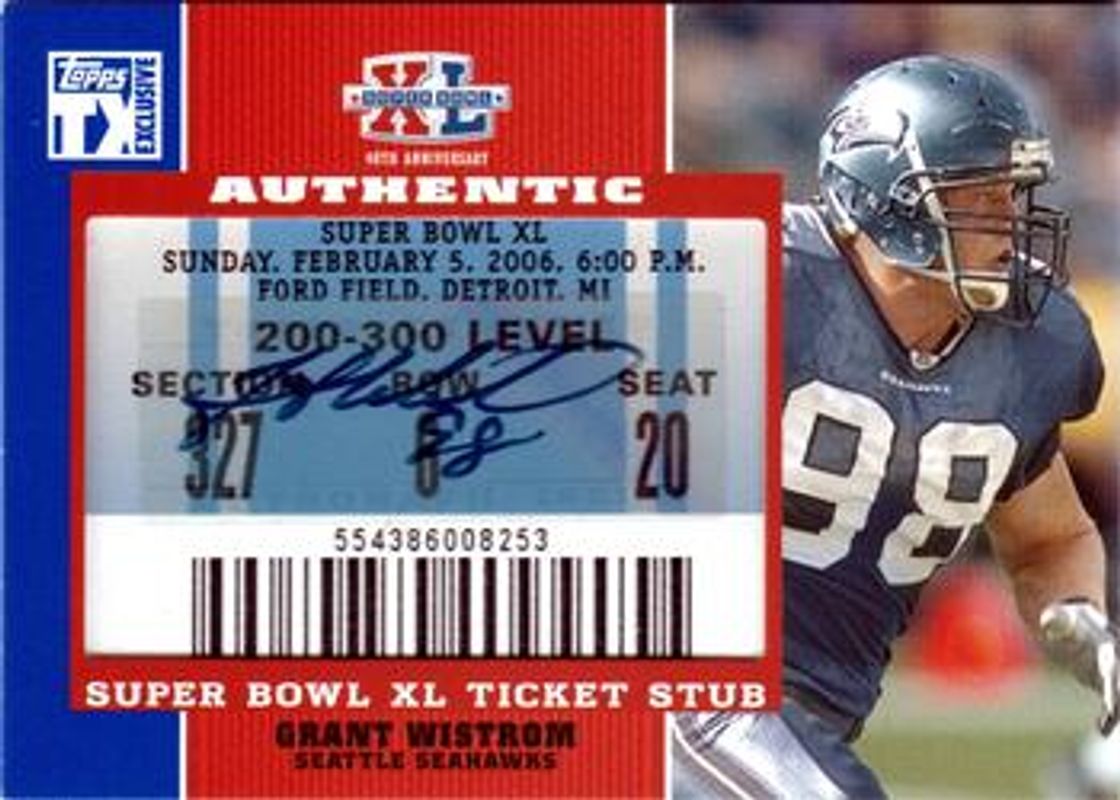 2007 Topps TX Exclusive #SB-GW Super Bowl Ticket Stub Autographs