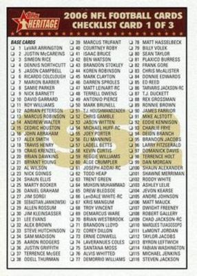 2006 Topps Heritage #1 Checklists