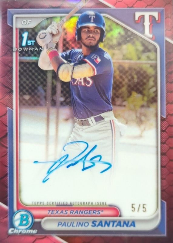 2024 Bowman Chrome #CPA-PS Prospect Auto - Reptilian Red Refractor /5 (1st)