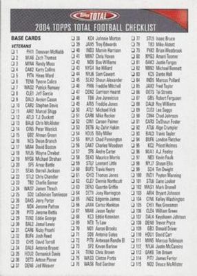 2004 Topps Total #1 Checklists