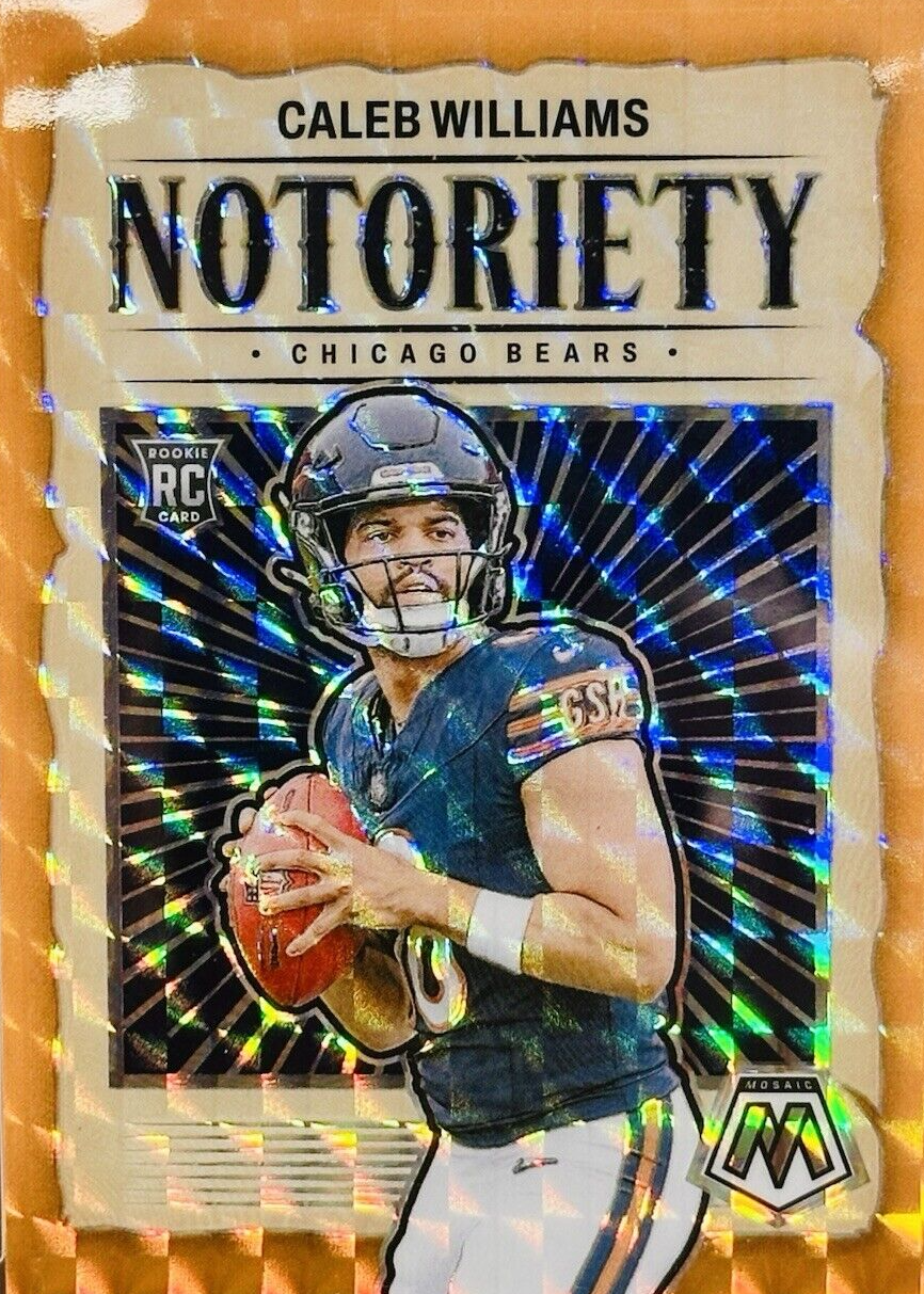 Caleb Williams 2024 Mosaic #18 Notoriety - Orange Fluorescent /25