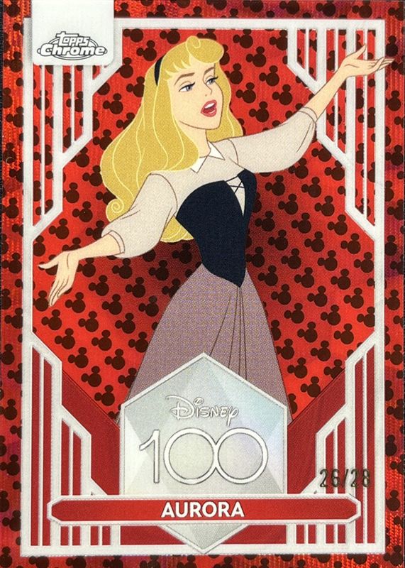 その他 topps disney100 sleeping beauty PSA9 Aurora 2023 Topps Chrome Disney 100 #3 Red & Black Wave Refractor