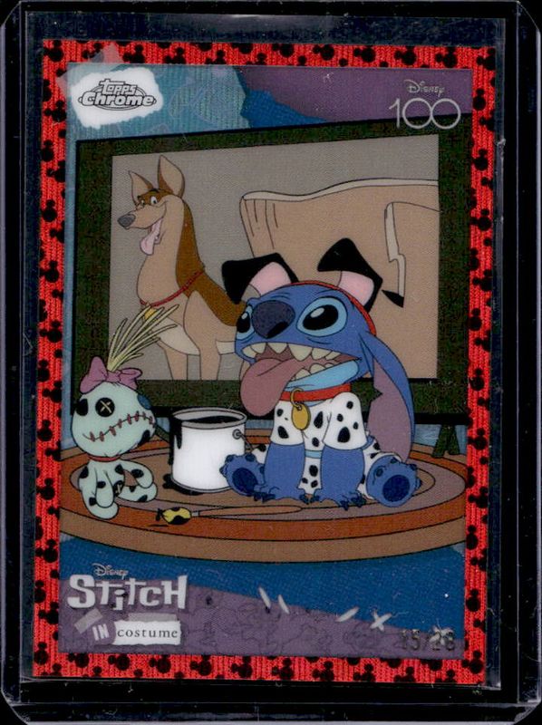 2023 Topps Chrome Disney 100 #SC-4 Stitch in Costume - Red & Black Wave Refractor /28