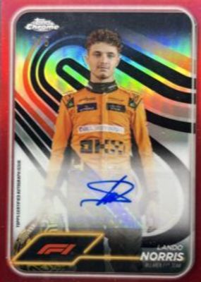 2024 Topps Chrome Formula 1 #CAC-NOR Autographs - Red Refractor /5