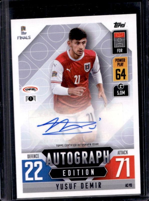 2022 Topps Match Attax 101 Road to UEFA Nations League Finals #AC-YD Autographs Card