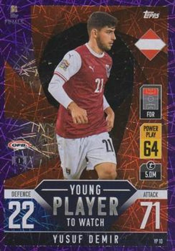 2022 Topps Match Attax 101 Road to UEFA Nations League Finals #YP10 Young Player to Watch - Purple Foil