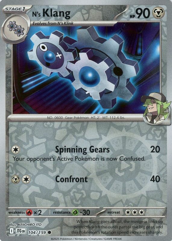 N's Klang 2025 Scarlet & Violet: Journey Together #104/159 Reverse Holo RAW TCG (NEAR MINT)