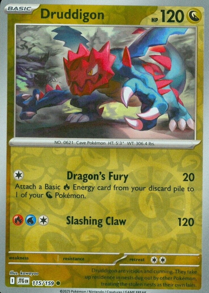pokemon druddigon card - Sun & Moon - Dragon Majesty - (Reverse Holo) RarityIllustration Rare Hit Points120 HP Colorless Shred (40) This attacks damage isnt affected by any effects on your opponents Active Pokémon Druddigon Pokemon Cards Price Guide