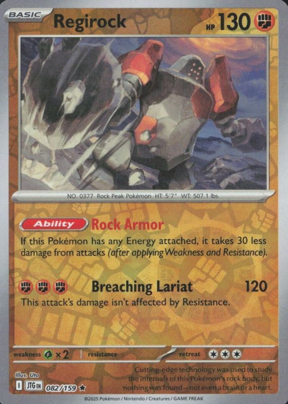 pokemon regirock card V 104 - Holofoil SWSH01 Sword & Shield Base Set Colorless Retreat Cost Regirock (Space-Time Smackdown #87/208, 2-Diamonds)