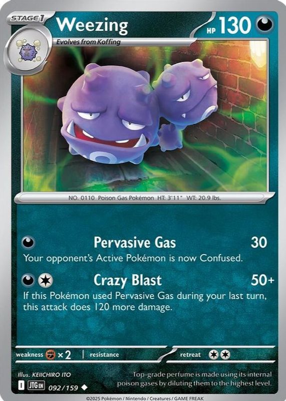 Weezing 2025 Scarlet & Violet: Journey Together #092/159 Base RAW TCG (NEAR MINT)