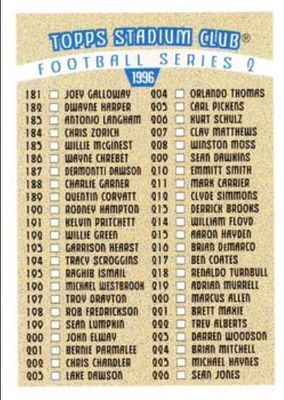 1996 Topps Stadium Club Checklists