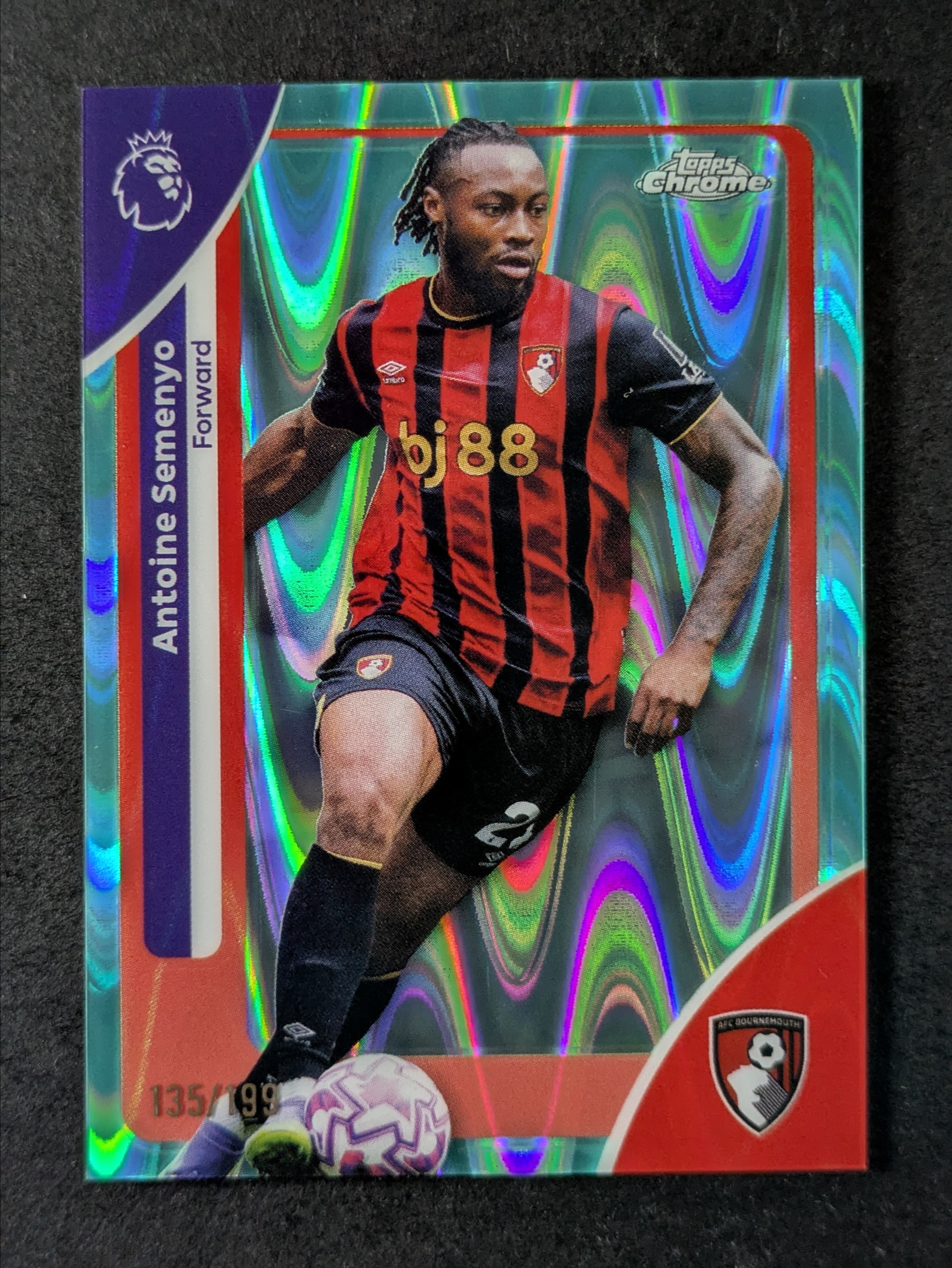 Antoine Semenyo 2026 Topps Chrome Premier League #3 Aqua RayWave ...