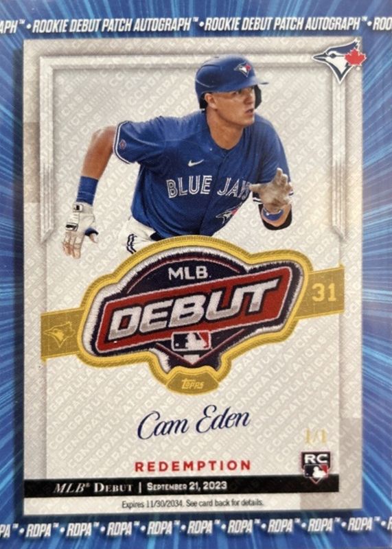 2024 Topps Chrome Update #RDPA-CE Rookie Debut Patch Autographs /1