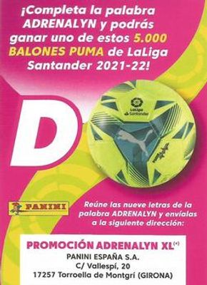 2021 Panini Adrenalyn XL LaLiga Santander Giveaway Letters