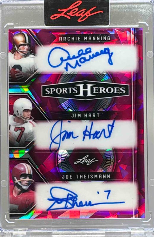 2025 Leaf Metal Sports Heroes #H3-7 Heroes 3 Auto Crystal Pink /5