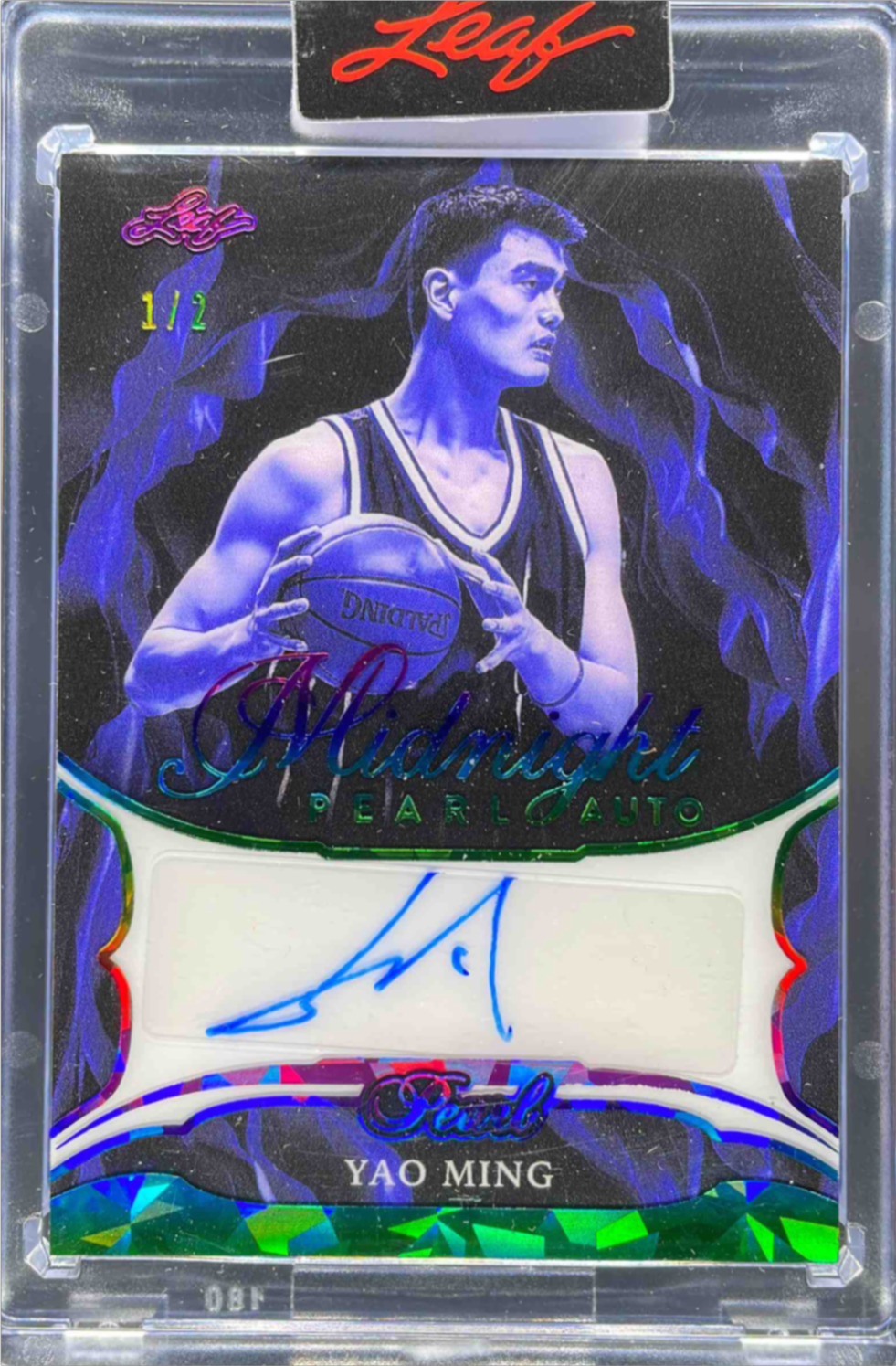 Yao Ming 2025 Leaf Pearl #MP-YM1 Midnight Pearl - Rainbow