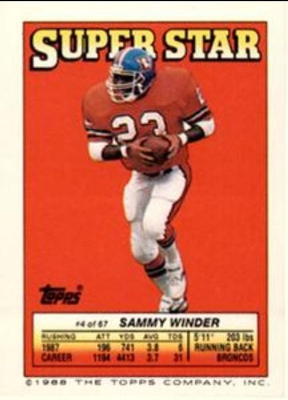 1988 Topps Stickers #4 Super Star Backs